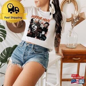 Scary Movies Horror Fan Baby Tee Style T-Shirt